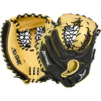 All Star Adult The Keyhole 33.5in Catchers Training Mitt, Black/Tan