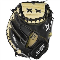 All Star Youth Top Star 31.5in Baseball Catchers Mitt, Black/Tan
