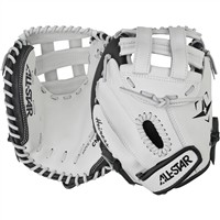 All Star Womens Heiress 34in Fastpitch Softball Catchers Mitt, White/Black