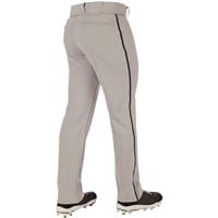 Champro Men's Triple Crown 2.0 Open Bottom Piped Baseball Pants, Grey/Black