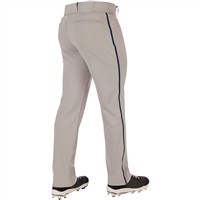 Champro Men's Triple Crown 2.0 Open Bottom Piped Baseball Pants, Grey/Navy