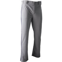 Champro Men's Triple Crown 2.0 Open Bottom Piped Baseball Pants, Grey/Navy