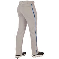 Champro Men's Triple Crown 2.0 Open Bottom Piped Baseball Pants, Grey/Royal