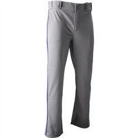 Champro Men's Triple Crown 2.0 Open Bottom Piped Baseball Pants, Grey/Royal