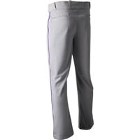 Champro Men's Triple Crown 2.0 Open Bottom Piped Baseball Pants, Grey/Royal
