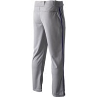 Champro Men's Triple Crown 2.0 Open Bottom Piped Baseball Pants, Grey/Royal