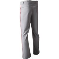 Champro Men's Triple Crown 2.0 Open Bottom Piped Baseball Pants, Grey/Scarlet
