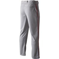 Champro Men's Triple Crown 2.0 Open Bottom Piped Baseball Pants, Grey/Scarlet