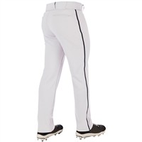 Champro Men's Triple Crown 2.0 Open Bottom Piped Baseball Pants, White/Black