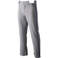Champro Men's Triple Crown 2.0 Open Bottom Piped Baseball Pants, Grey/Royal