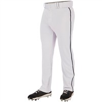Champro Men's Triple Crown 2.0 Open Bottom Piped Baseball Pants, White/Black