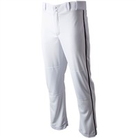 Champro Men's Triple Crown 2.0 Open Bottom Piped Baseball Pants, White/Black
