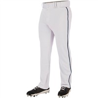 Champro Men's Triple Crown 2.0 Open Bottom Piped Baseball Pants, White/Navy