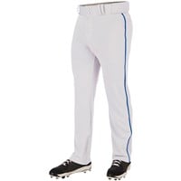 Champro Men's Triple Crown 2.0 Open Bottom Piped Baseball Pants, White/Royal