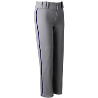 Champro Youth Triple Crown 2.0 Open Bottom Piped Baseball Pants, Grey/Navy