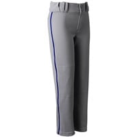 Champro Youth Triple Crown 2.0 Open Bottom Piped Baseball Pants, Grey/Royal