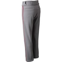 Champro Youth Triple Crown 2.0 Open Bottom Piped Baseball Pants, Grey/Scarlet
