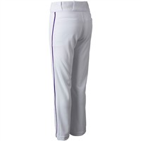 Champro Youth Triple Crown 2.0 Open Bottom Piped Baseball Pants, White/Navy
