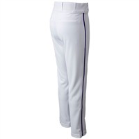 Champro Youth Triple Crown 2.0 Open Bottom Piped Baseball Pants, White/Navy