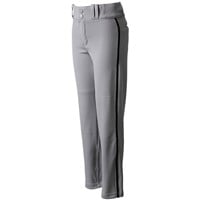 Champro Youth Triple Crown 2.0 Open Bottom Piped Baseball Pants, Grey/Black