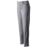 Champro Youth Triple Crown 2.0 Open Bottom Piped Baseball Pants, Grey/Navy
