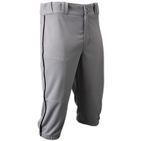 Champro Men's Triple Crown 2.0 Knicker Piped Baseball Pants, Grey/Black