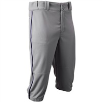 Champro Men's Triple Crown 2.0 Knicker Piped Baseball Pants, Grey/Navy