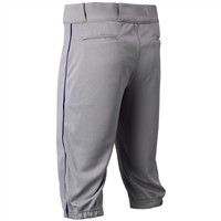 Champro Men's Triple Crown 2.0 Knicker Piped Baseball Pants, Grey/Royal