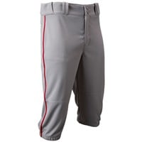 Champro Men's Triple Crown 2.0 Knicker Piped Baseball Pants, Grey/Scarlet