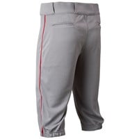 Champro Men's Triple Crown 2.0 Knicker Piped Baseball Pants, Grey/Scarlet