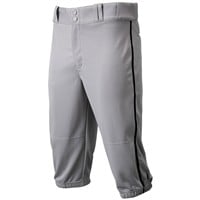Champro Men's Triple Crown 2.0 Knicker Piped Baseball Pants, Grey/Black