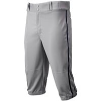 Champro Men's Triple Crown 2.0 Knicker Piped Baseball Pants, Grey/Navy