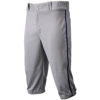 Champro Men's Triple Crown 2.0 Knicker Piped Baseball Pants, Grey/Royal