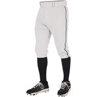 Champro Men's Triple Crown 2.0 Knicker Piped Baseball Pants, White/Black