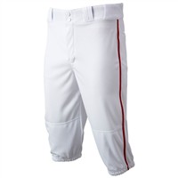 Champro Men's Triple Crown 2.0 Knicker Piped Baseball Pants, White/Scarlet