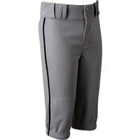 Champro Youth Triple Crown 2.0 Knicker Piped Baseball Pants, Grey/Black