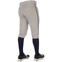 Champro Youth Triple Crown 2.0 Knicker Piped Baseball Pants, Grey/Navy