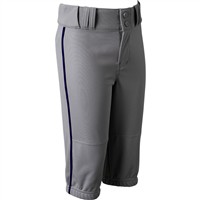 Champro Youth Triple Crown 2.0 Knicker Piped Baseball Pants, Grey/Navy