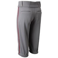 Champro Youth Triple Crown 2.0 Knicker Piped Baseball Pants, Grey/Scarlet