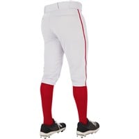 Champro Youth Triple Crown 2.0 Knicker Piped Baseball Pants, White/Scarlet