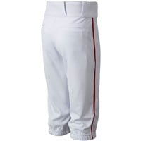 Champro Youth Triple Crown 2.0 Knicker Piped Baseball Pants, White/Scarlet