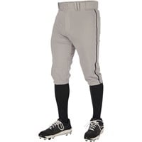 Champro Youth Triple Crown 2.0 Knicker Piped Baseball Pants, Grey/Black