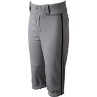 Champro Youth Triple Crown 2.0 Knicker Piped Baseball Pants, Grey/Black