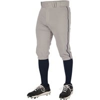 Champro Youth Triple Crown 2.0 Knicker Piped Baseball Pants, Grey/Navy