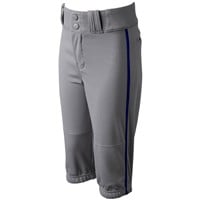 Champro Youth Triple Crown 2.0 Knicker Piped Baseball Pants, Grey/Royal