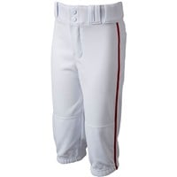Champro Youth Triple Crown 2.0 Knicker Piped Baseball Pants, White/Scarlet