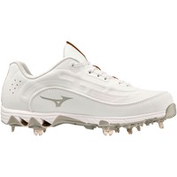 Mizuno Womens 9-Spike Swift 8 Low Metal Fastpitch Softball Cleats, White