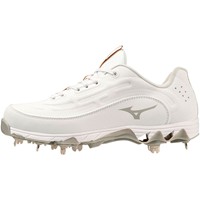 Mizuno Womens 9-Spike Swift 8 Low Metal Fastpitch Softball Cleats, White