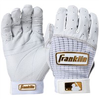 Franklin Adult Pro Classic Batting Gloves, White/Gold
