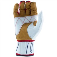 Marucci Adult Blacksmith V2 Batting Gloves, Red/White/Blue